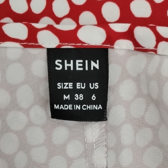 SHEIN Red and White Polka Dot Blouse - Picture 5 of 6